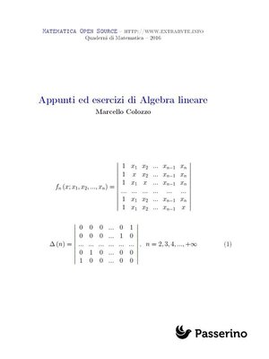 cover image of Appunti ed esercizi di Algebra Lineare
